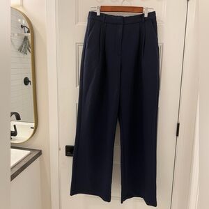 Abercrombie & Fitch Navy Wide-Leg Trousers